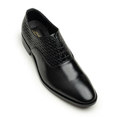 Knitted Black Leather Lace-Up