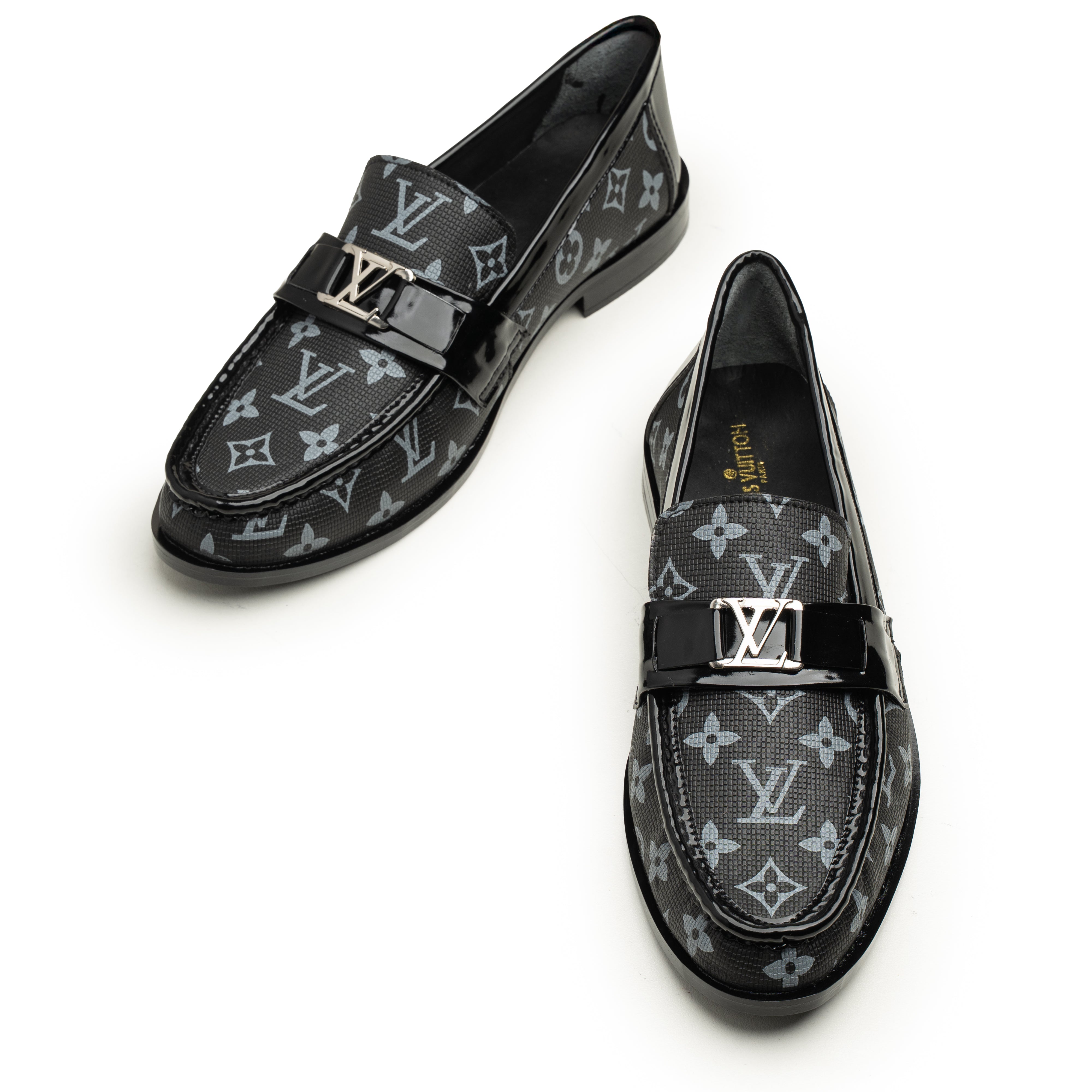 Signature Pattern Buckle Loafers