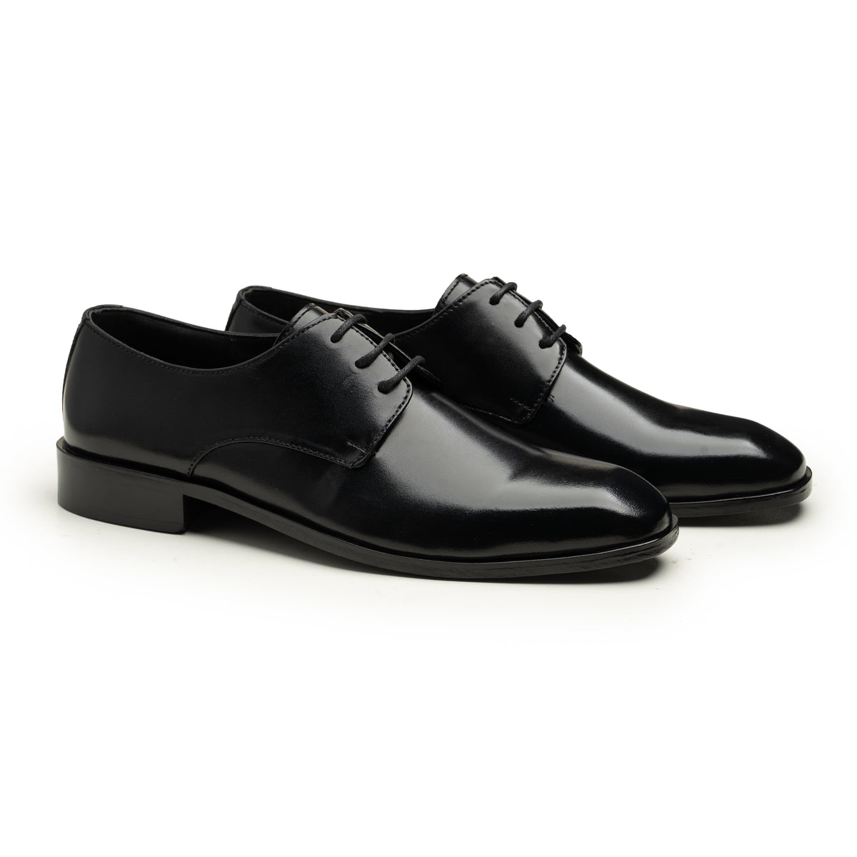 Executive Black Leather Lace-Up