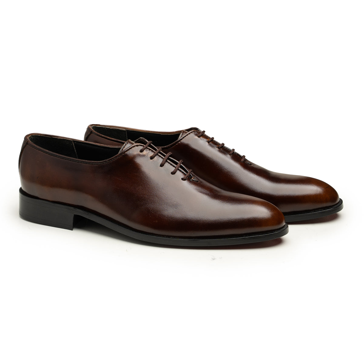 Classic Brown Leather Lace-Up Shoes
