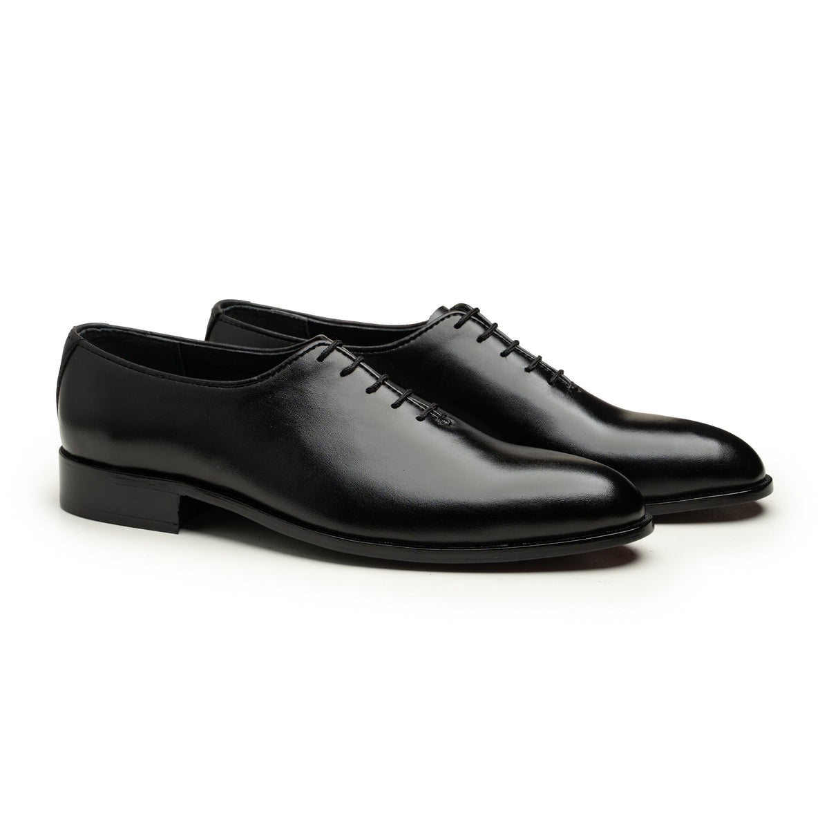 Classic Black Leather Lace-Up Shoes